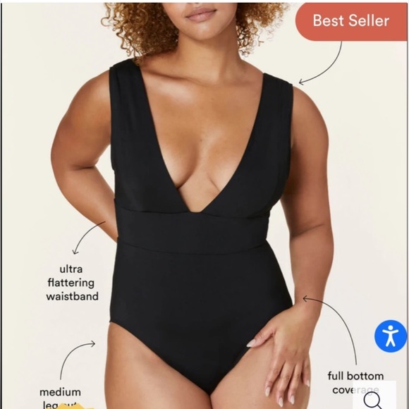 ANDIE The Mykonos One Piece bathing suit smooth black size XL - Picture 8 of 12